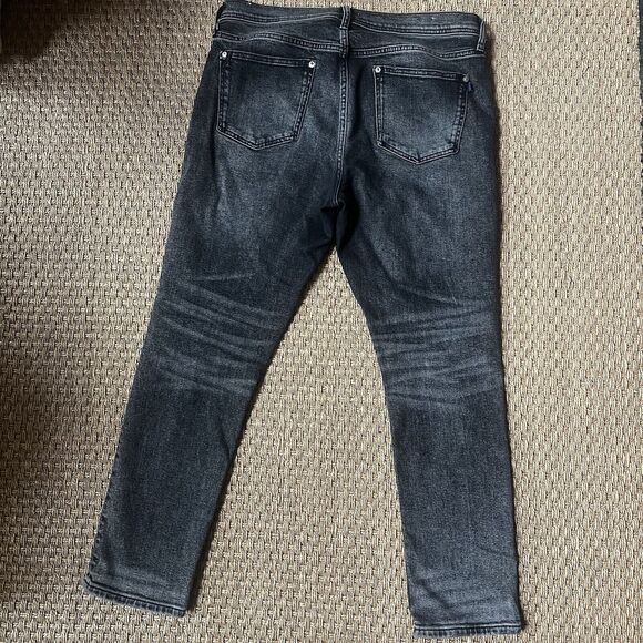 Anthropologie Pilcro Jeans Slim Boyfriend Distressed Black Wash 31 Grunge - Picture 2 of 7
